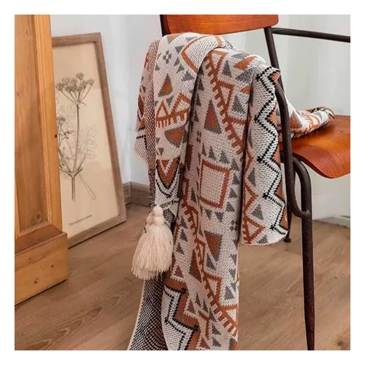 OFERTABKN - Manta Decorativa Tejida Para Sillon Piecera Cama Bohemia