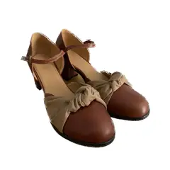 ELAB PROPIA - Maqui con Moñito zapato hecho a mano con cueros de descartes con moño de telas