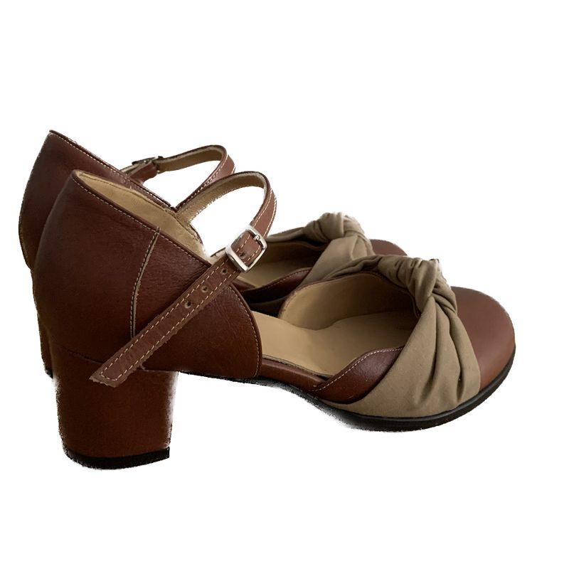 ELAB PROPIA - Maqui con Moñito zapato hecho a mano con cueros de descartes con moño de telas