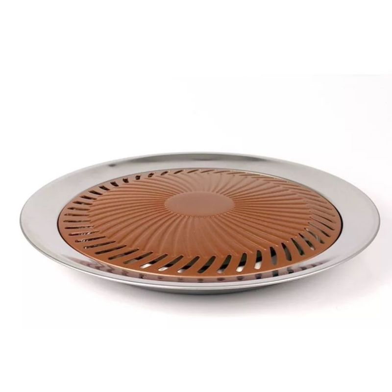 GENERICO - Set Parrillera Asador Platon Ceramica Para Cocina Sin Humo