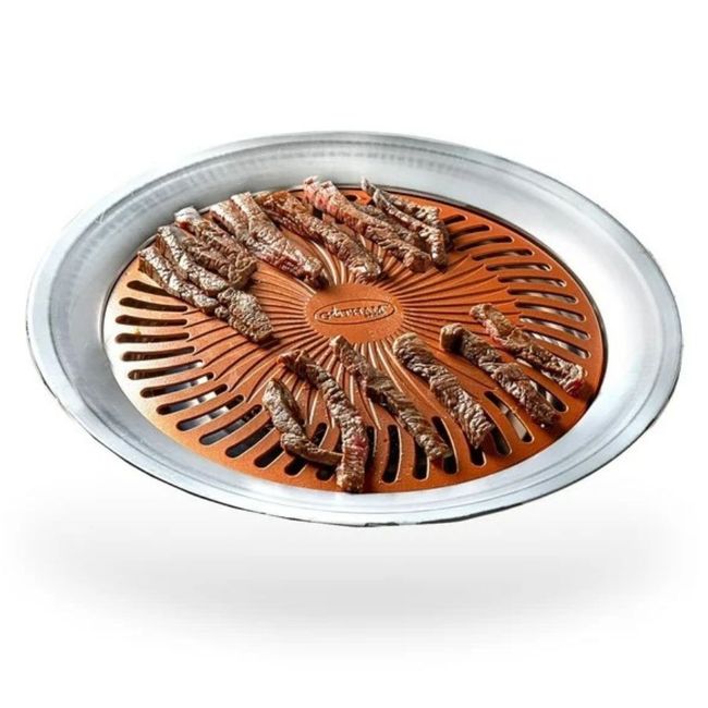 GENERICO - Set Parrillera Asador Platon Ceramica Para Cocina Sin Humo