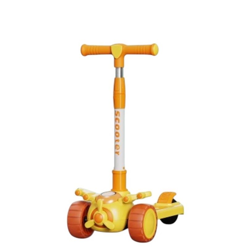 GENERICO - Scooter Monopatín Niños Avión Amarillo Naranjo
