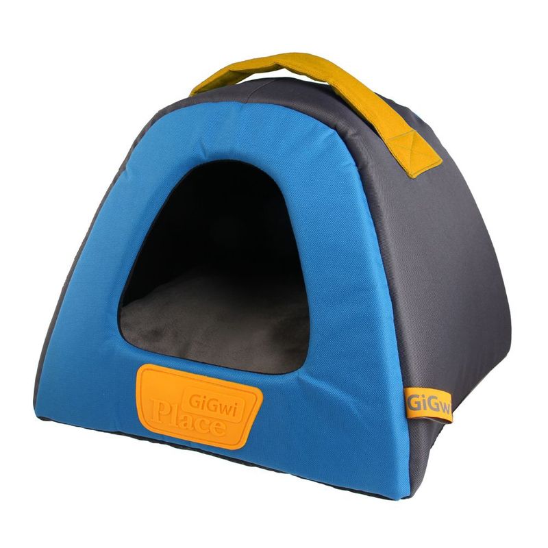 GIGWI - Cama Perros y Gatos tipo Igloo S gris con azul Gigwi