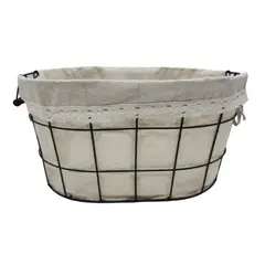GENERICO - Panera Tela Ovalada Metalica Multiuso Canasto Frutera Cocina