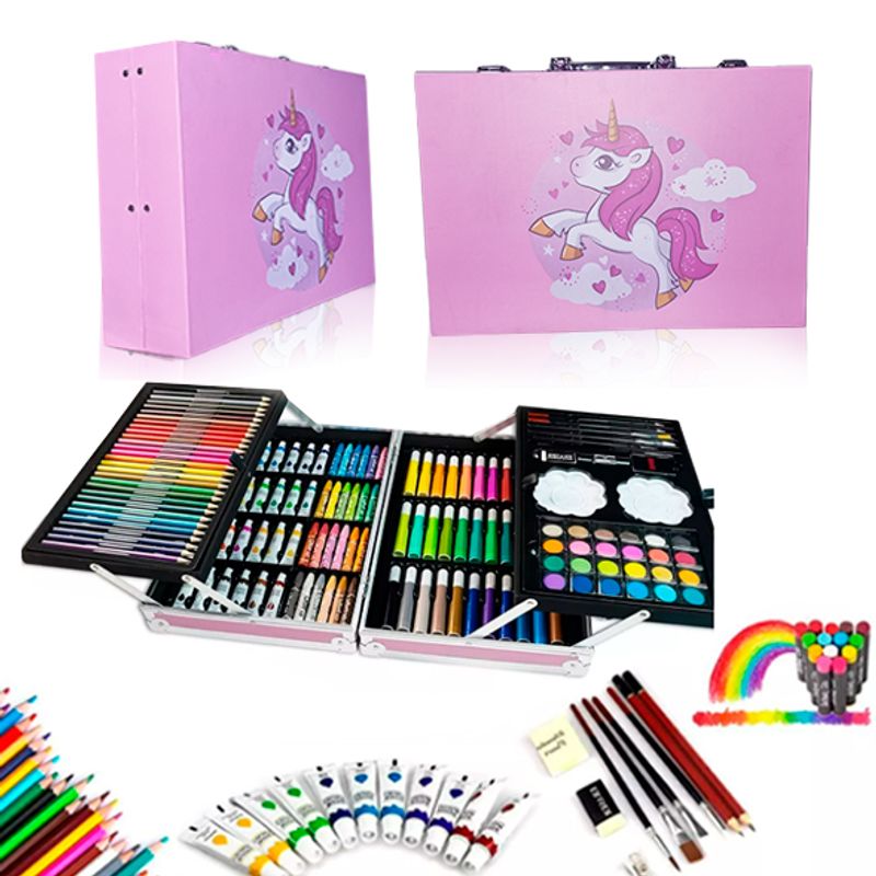 GENERICO - Set Para Pintar Lapices Colores Set De Arte Maleta 145pieza