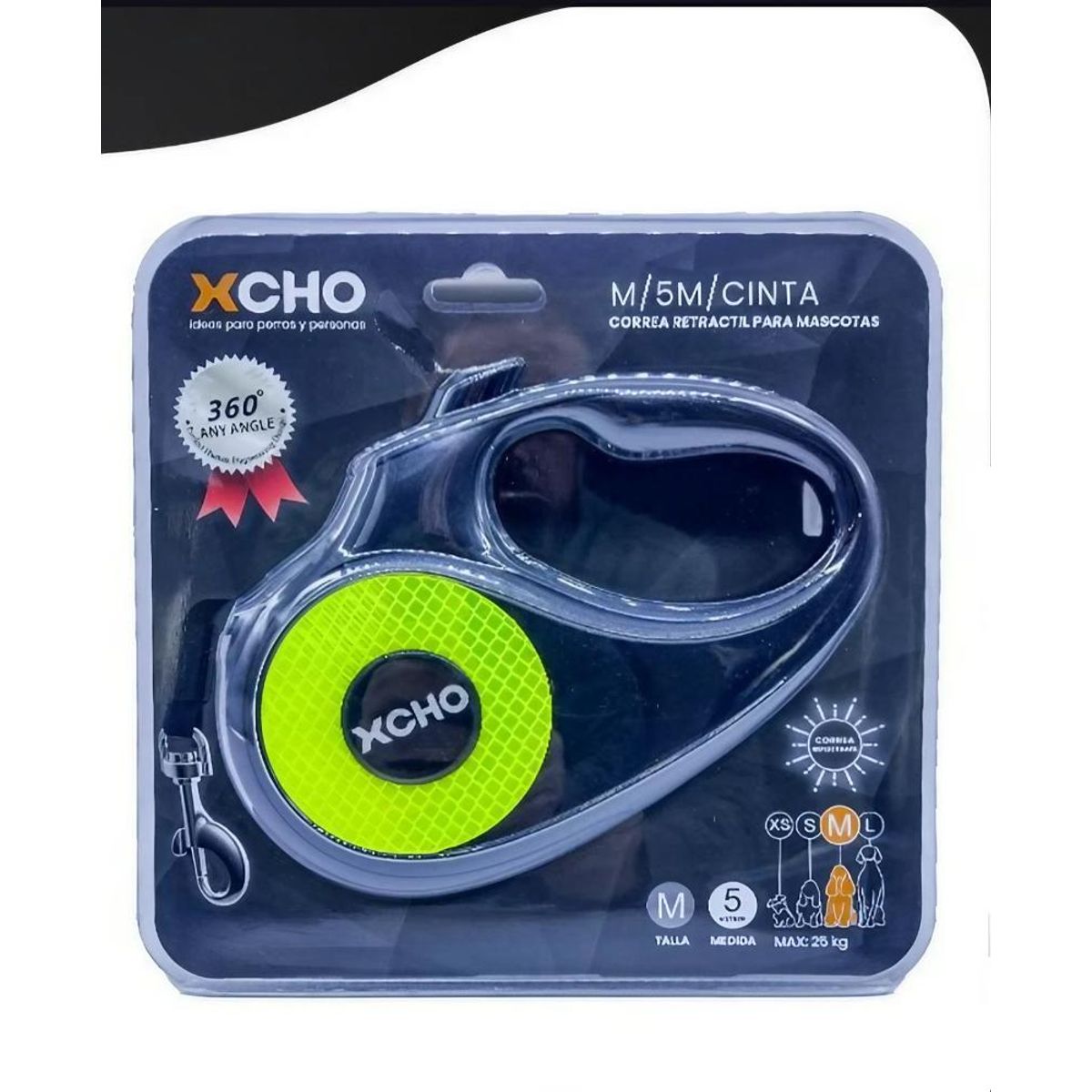 GENERICO - Correa Reflectante Retractil 5m Para Mascota Perro Gato