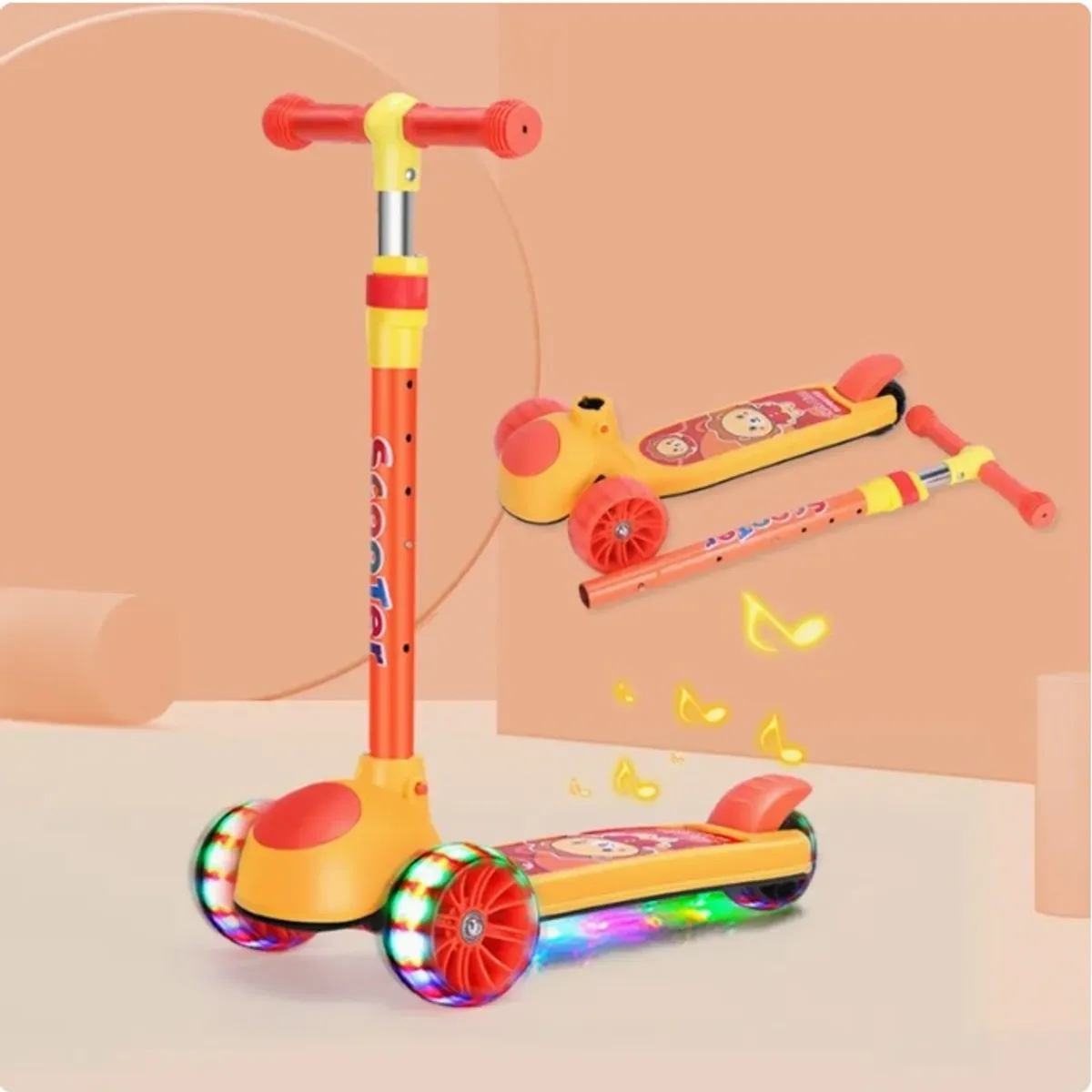 GENERICO - Monopatín Niños Naranjo Amarillo