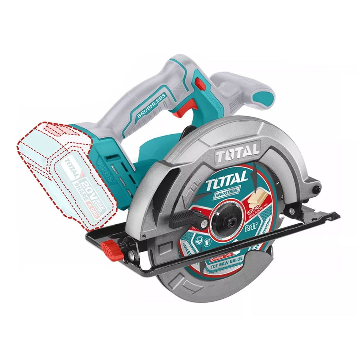 TOTAL TOOLS - Sierra Circular Inalámbrica 20v 185mm Total Tsli1851
