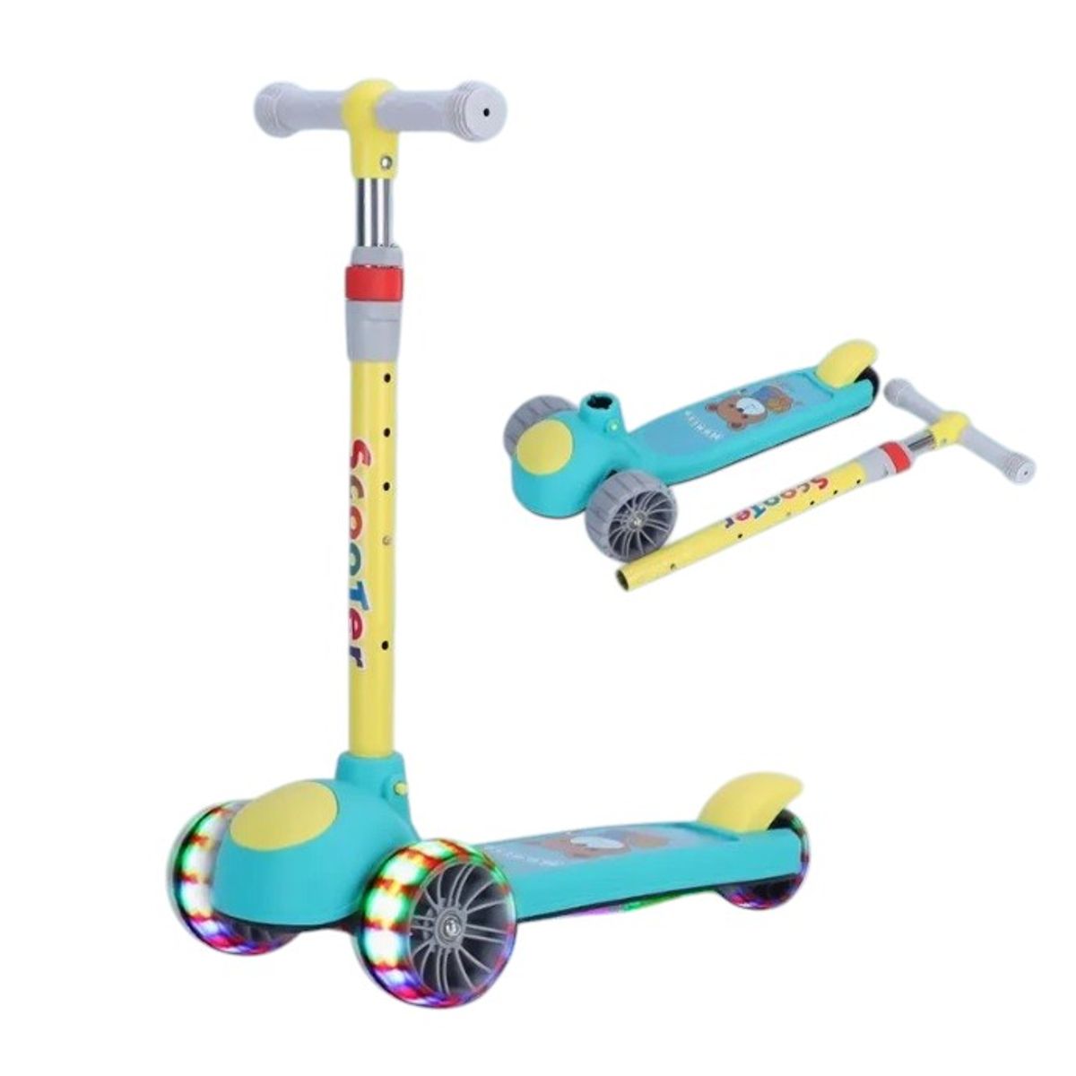 GENERICO - Monopatín Niños Verde Amarillo