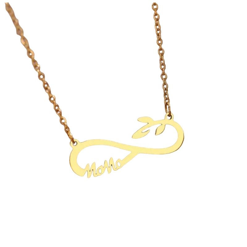 LUXURYJOYAS - Collar Corazón Infinito Mamá Baño Oro 18kt Día De La Madre