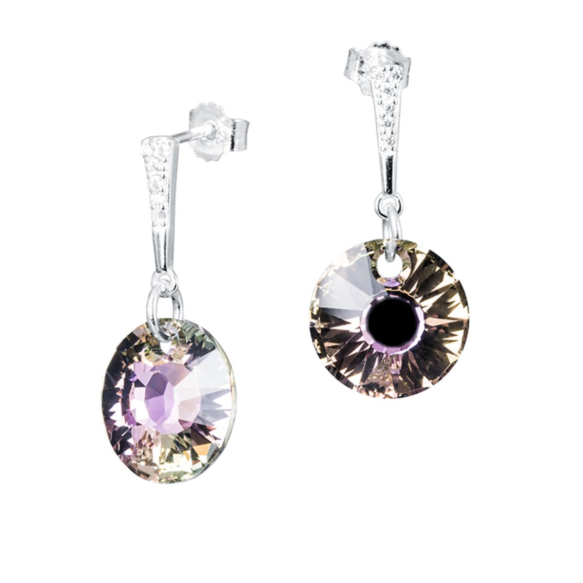 JOYAS MONTERO - Aros Paris Plata 925 creado con cristales de Swarovski® Vitral Light