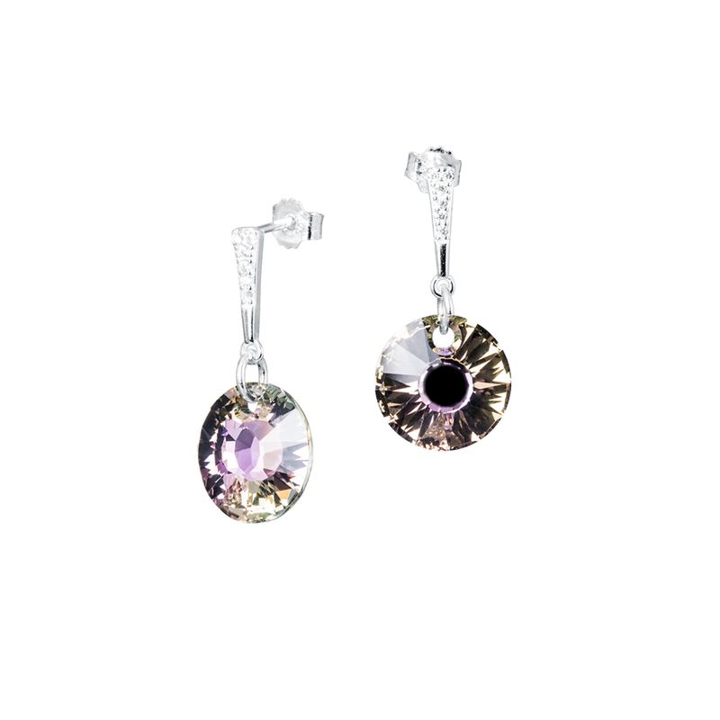 JOYAS MONTERO - Aros Paris Plata Italiana 925 Cristal Genuino Vitral Light