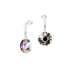 JOYAS MONTERO - Aros Paris Plata Italiana 925 y Cristales Genuinos Vitral Light