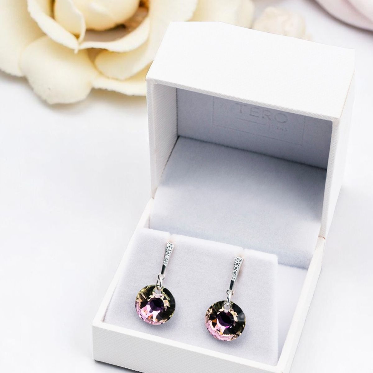 JOYAS MONTERO - Aros Paris Plata 925 creado con cristales de Swarovski® Vitral Light