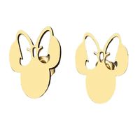 Aros Minnie Mouse Oro 18kt Bañado - Niña Mujer LUXURYJOYASCL