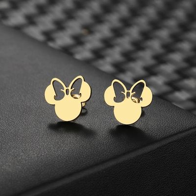Imagen 2 del producto Aros Minnie Mouse Oro 18kt Bañado - Niña Mujer LUXURYJOYASCL