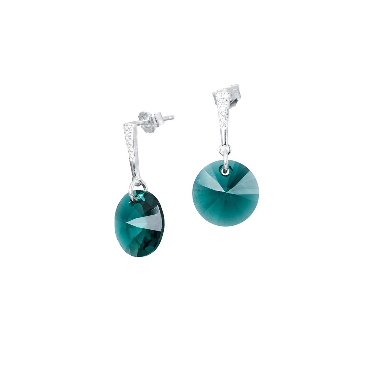 JOYAS MONTERO - Aros Paris Plata 925 creado con cristales de Swarovski® Emerald