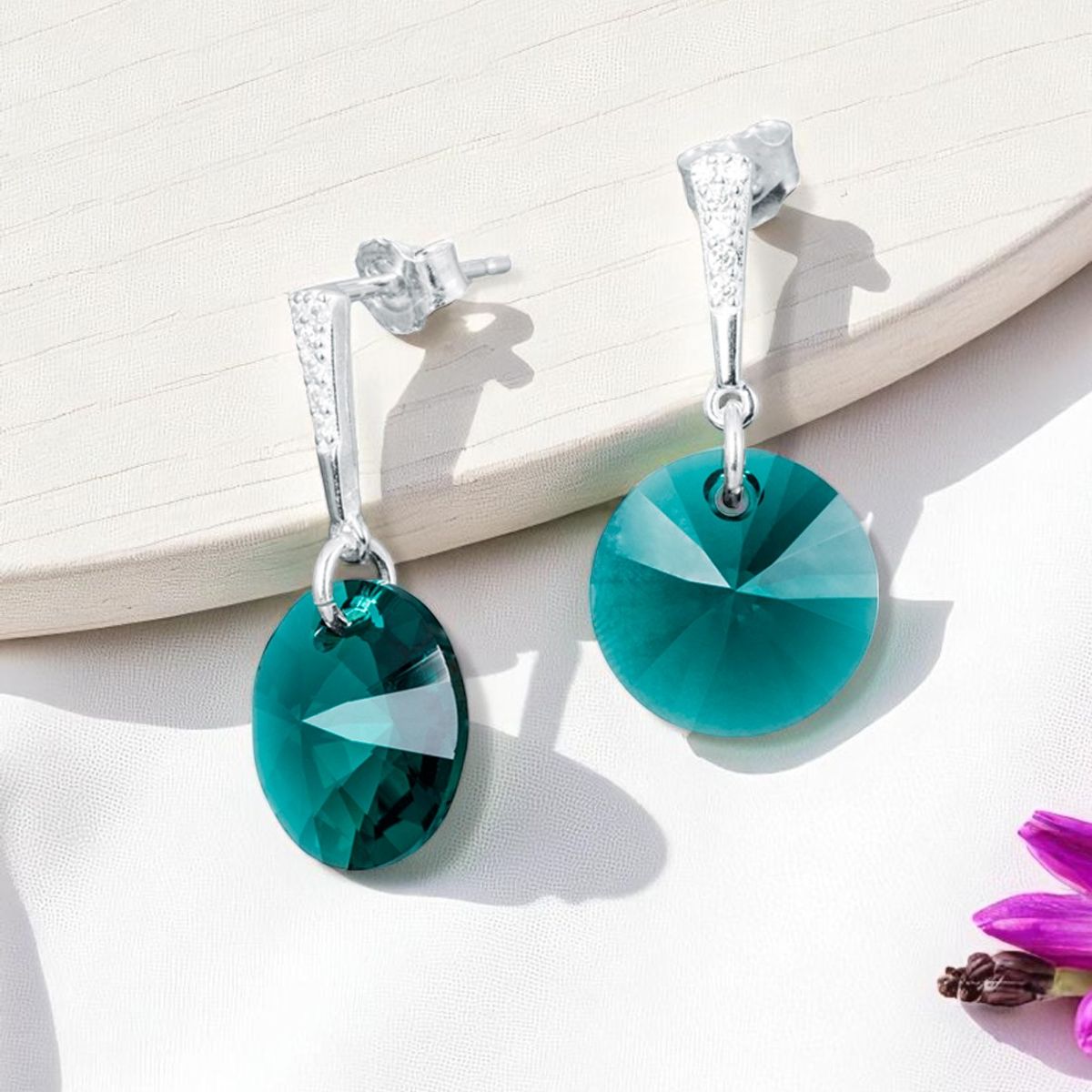 JOYAS MONTERO - Aros Paris Plata 925 creado con cristales de Swarovski® Emerald