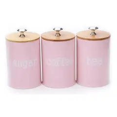 GENERICO - Set De 3 Recipientes De Cocina Vintage Para Café Té Y Azúcar