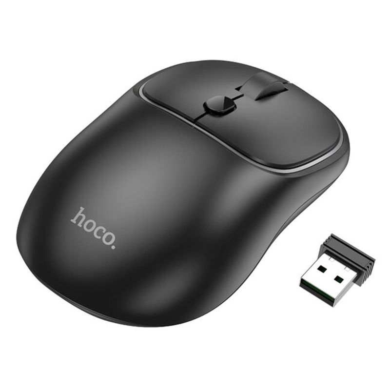 HOCO - Mouse Inalambrico Bluetooth + Wireless USB 1600 dpi Hoco GM25 Negro