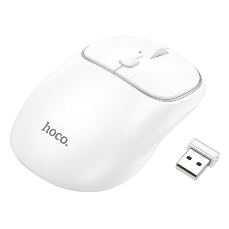 HOCO - Mouse Inalambrico Bluetooth + Wireless USB 1600 dpi Hoco GM25 Blanco