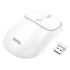 HOCO - Mouse Inalambrico Bluetooth + Wireless USB 1600 dpi GM25 Blanco