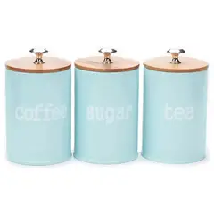 GENERICO - Set De 3 Recipientes De Cocina Vintage Para Café Té Y Azúcar