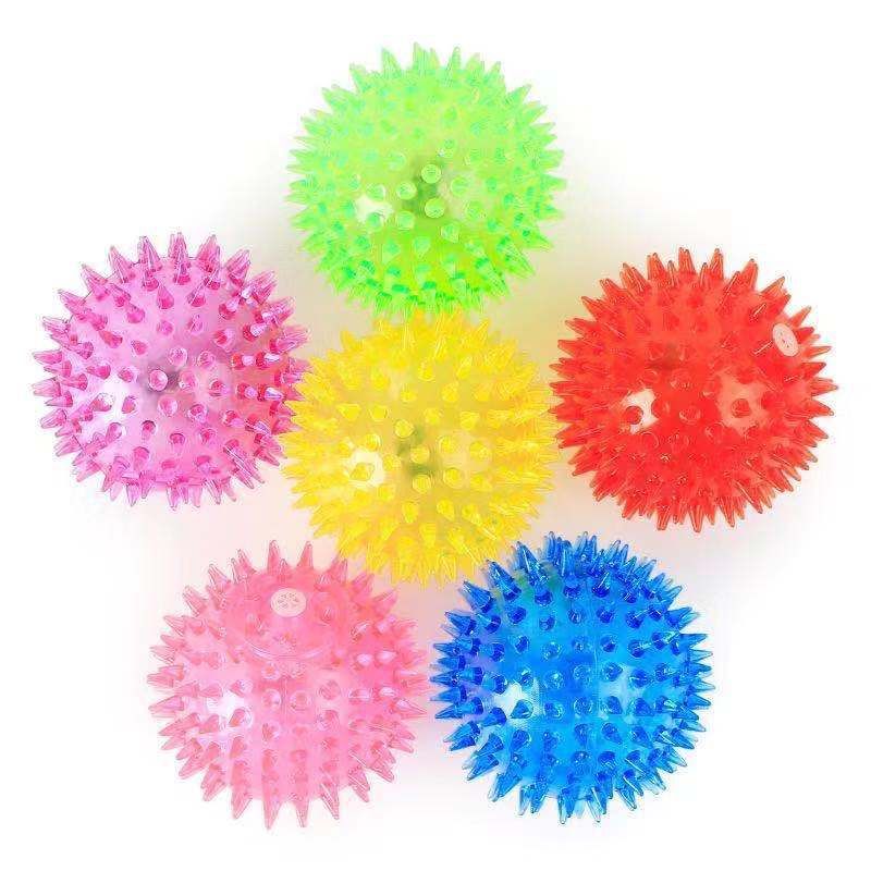 GENERICO - Set 3 Pelotas Juguete Luz y Sonido Mascotas Perros Gatos 6cm