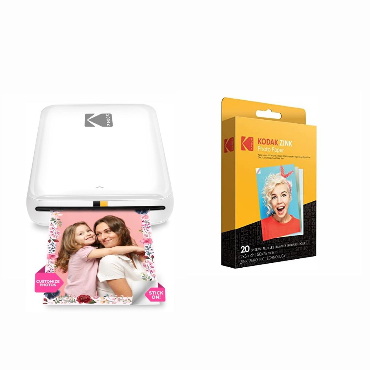 KODAK - Impresora de Fotos Instantánea Kodak Step + 20 papeles (5x7,6cm)
