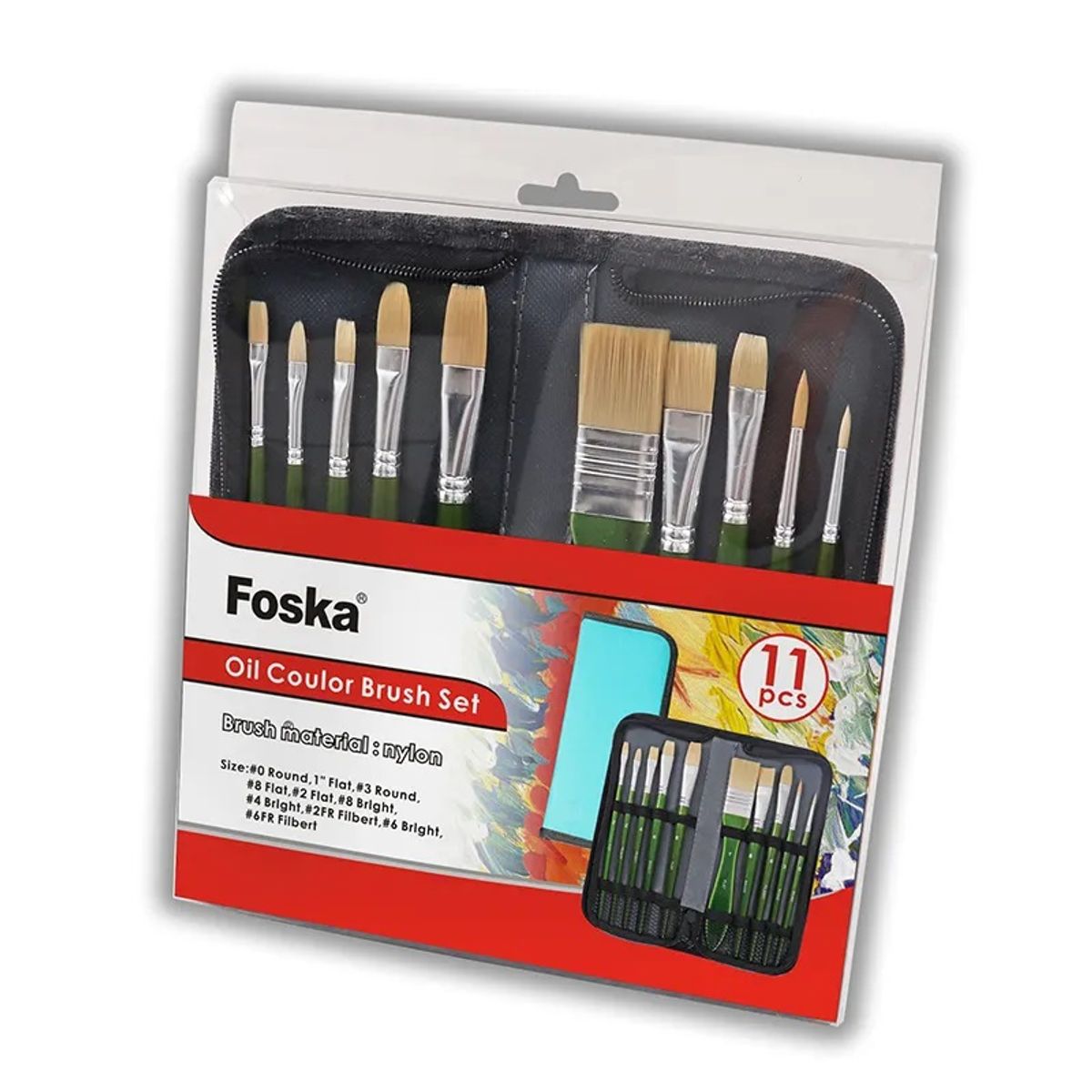 FOSKA - Set de 11 pinceles de color al óleo + Estuche
