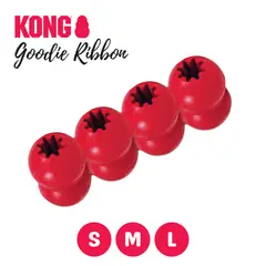 KONG - Juguete Rellenable Goodie Ribbon Talla L De 13 A 30 Kg Color Rojo