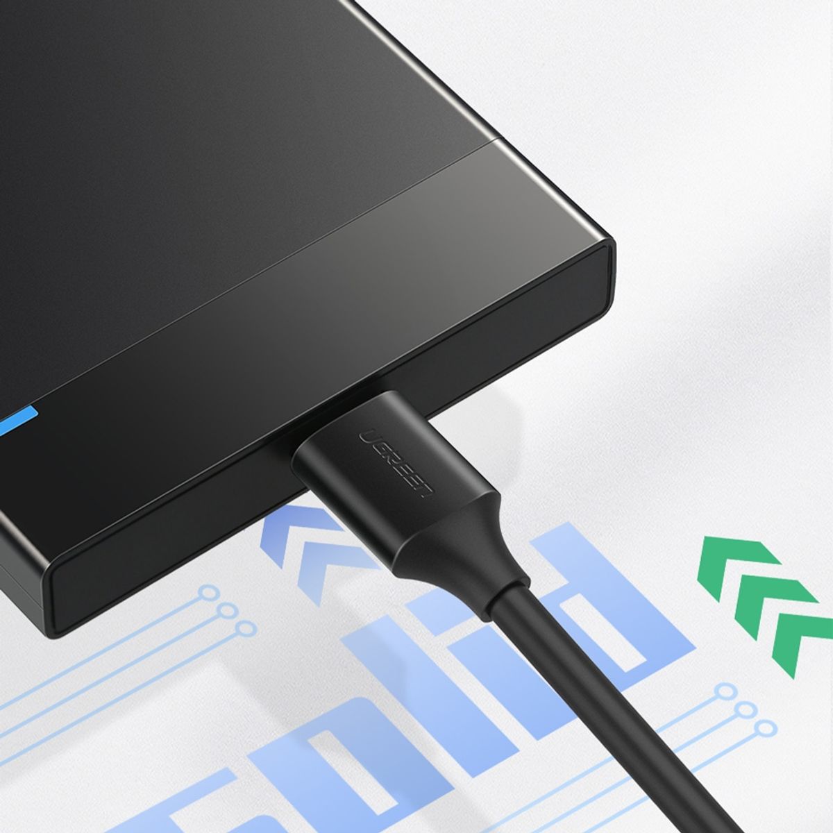 UGREEN - Cable de Datos 3.0 M/M para Disco Duro Externo USB-A/Micro-B 1 Metro