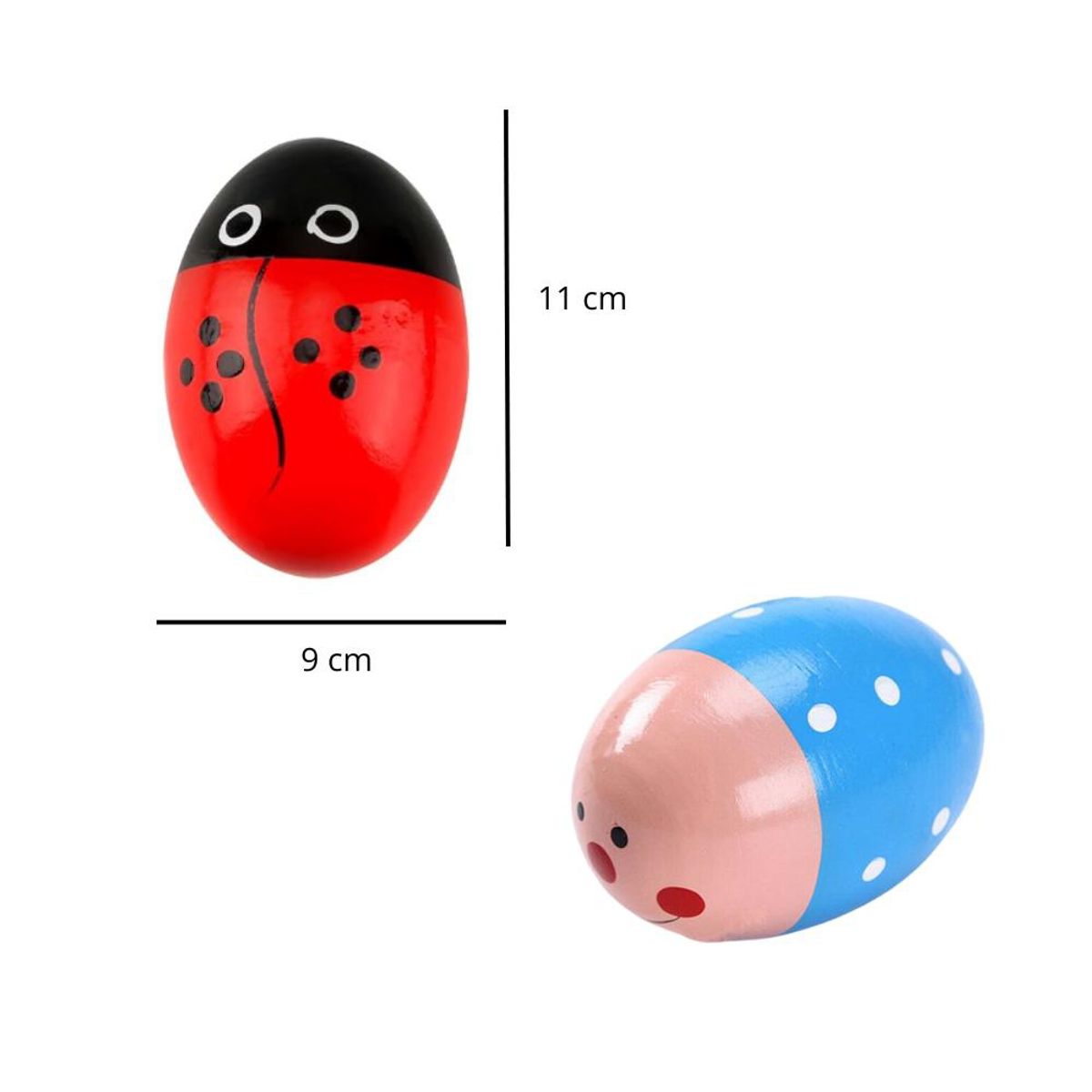 ARTIDIX - Huevitos de percusión madera diseño infantil 4 unidades
