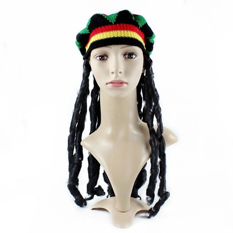 SM - Gorro Reggae Bob Marley Con Peluca Cotillon Disfraz SM