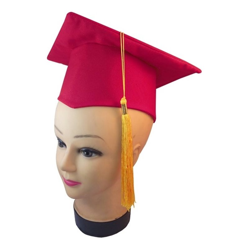 GENERICO - Birrete Gorro Graduación Niños Pre Kinder O Kinder Rojo