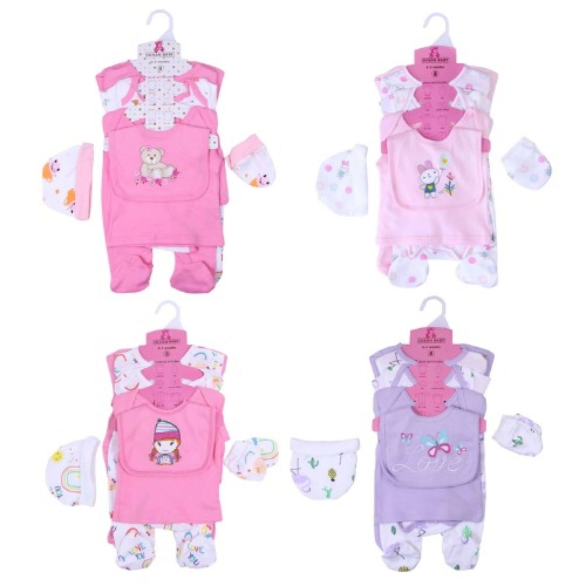 JUMP KIDS - Set 8 Piezas Ajuar Niña Jump Kids 100% Algodón Surtido