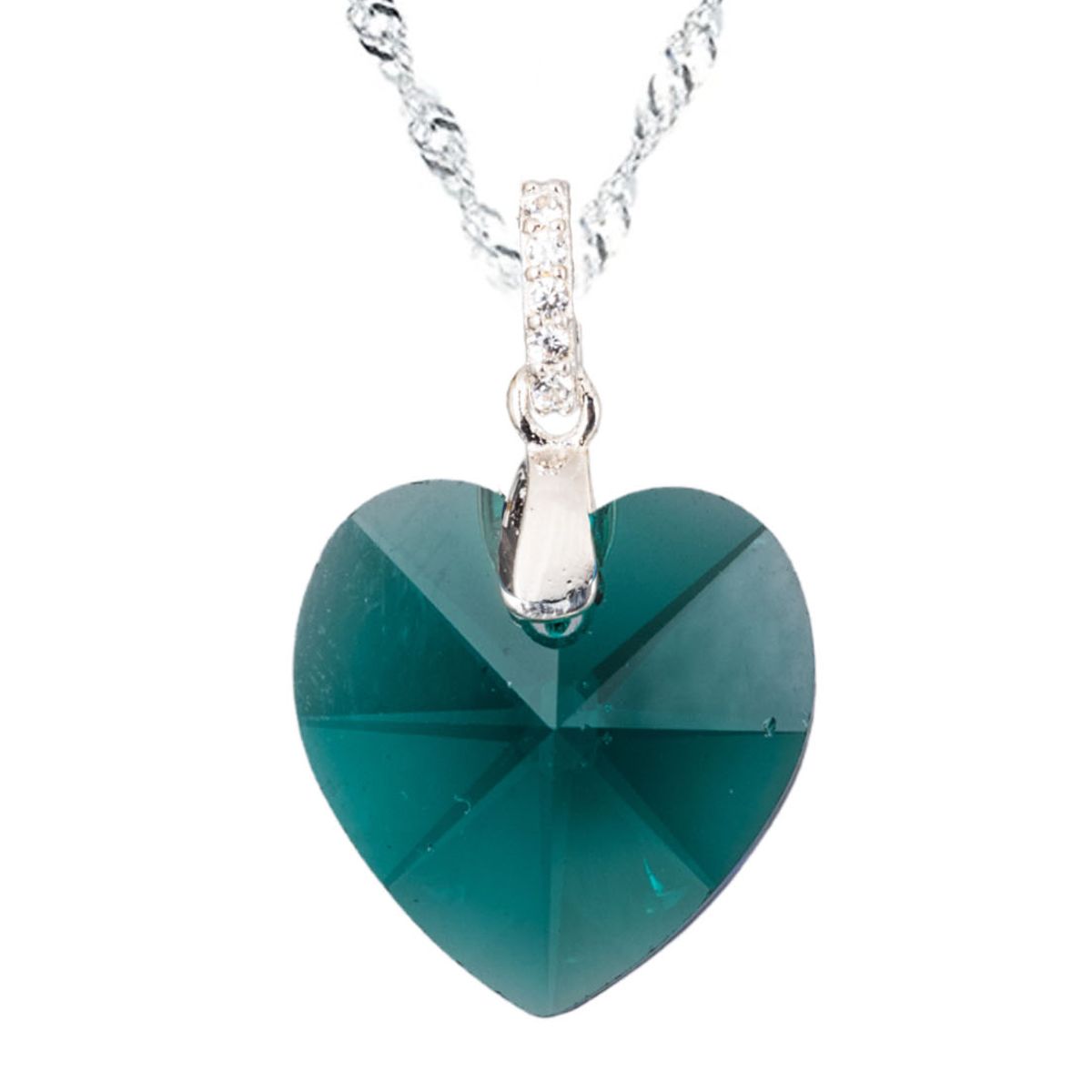 JOYAS MONTERO - Collar Gran Romance Plata 925  creado con cristales de Swarovski® Emerald