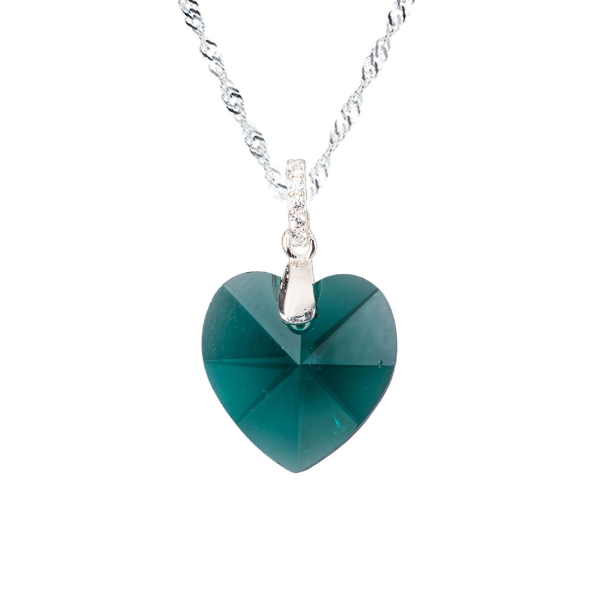 JOYAS MONTERO - Collar Gran Romance Plata 925  creado con cristales de Swarovski® Emerald