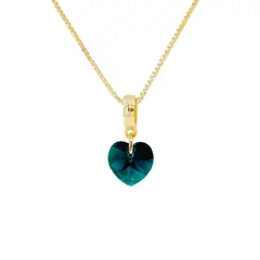 JOYAS MONTERO - Collar Romance Gold Cristal Genuino Emerald Shimmer