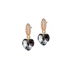 JOYAS MONTERO - Aros Romance Gold Cristales Genuinos Silver Night.-