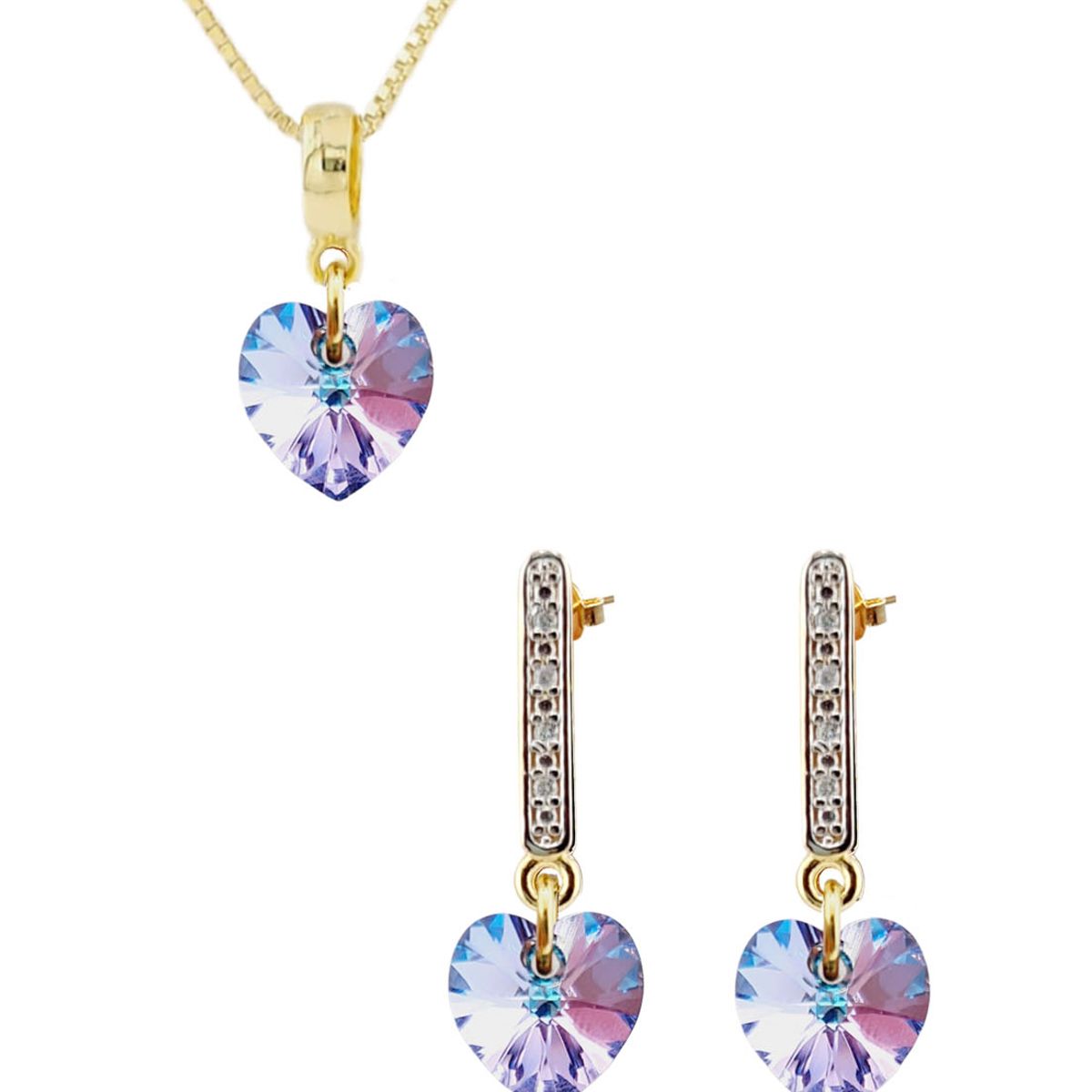 JOYAS MONTERO - Conjunto Romance Gold 24K creado con cristales de Swarovski® Vitral Light