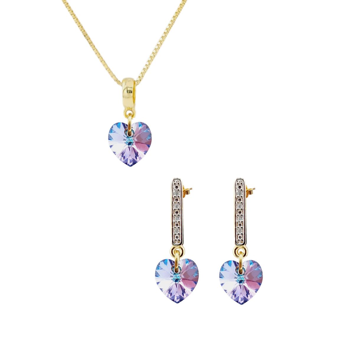 JOYAS MONTERO - Conjunto Romance Gold 24K creado con cristales de Swarovski® Vitral Light