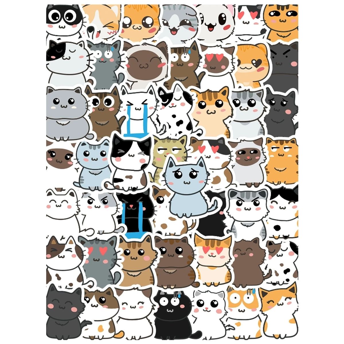 GENERICO - Stickers con patrón de gato 10 unidades al azar