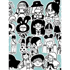GENERICO - Stickers con patrón de niñas 10 unidades al azar