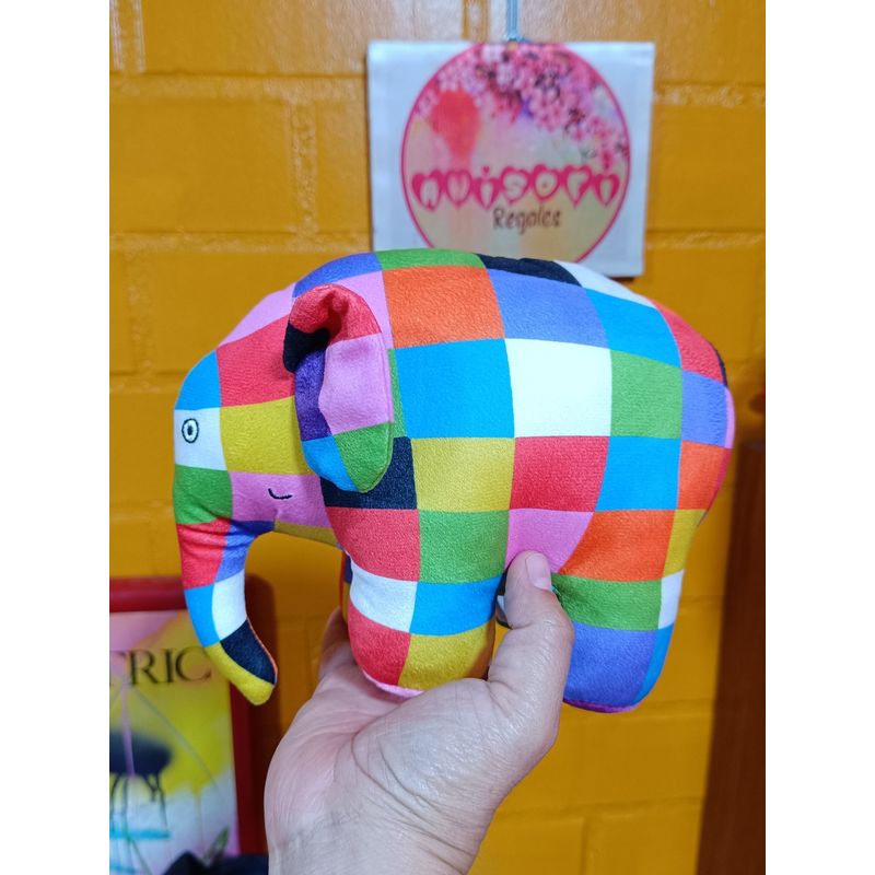 GENERICO Elefante Multicolor Elmer Peluche De Gran Calidad 30cm