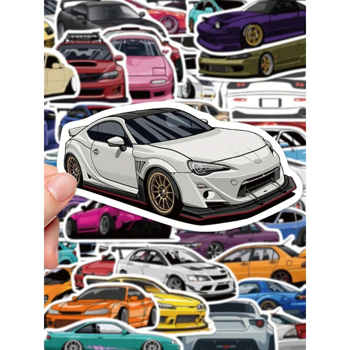 GENERICO - Stickers con diseño de coche 10 unidades al azar