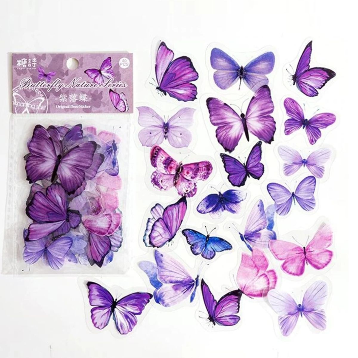 GENERICO - Stickers con estampado de mariposas 10 unidades al azar