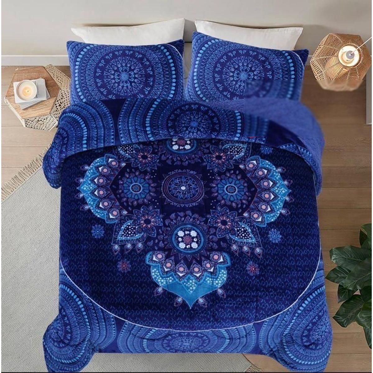 GENERICO - COBERTOR DE INVIERNO 2 PLAZA CON CHIPORRO MANDALA  maria