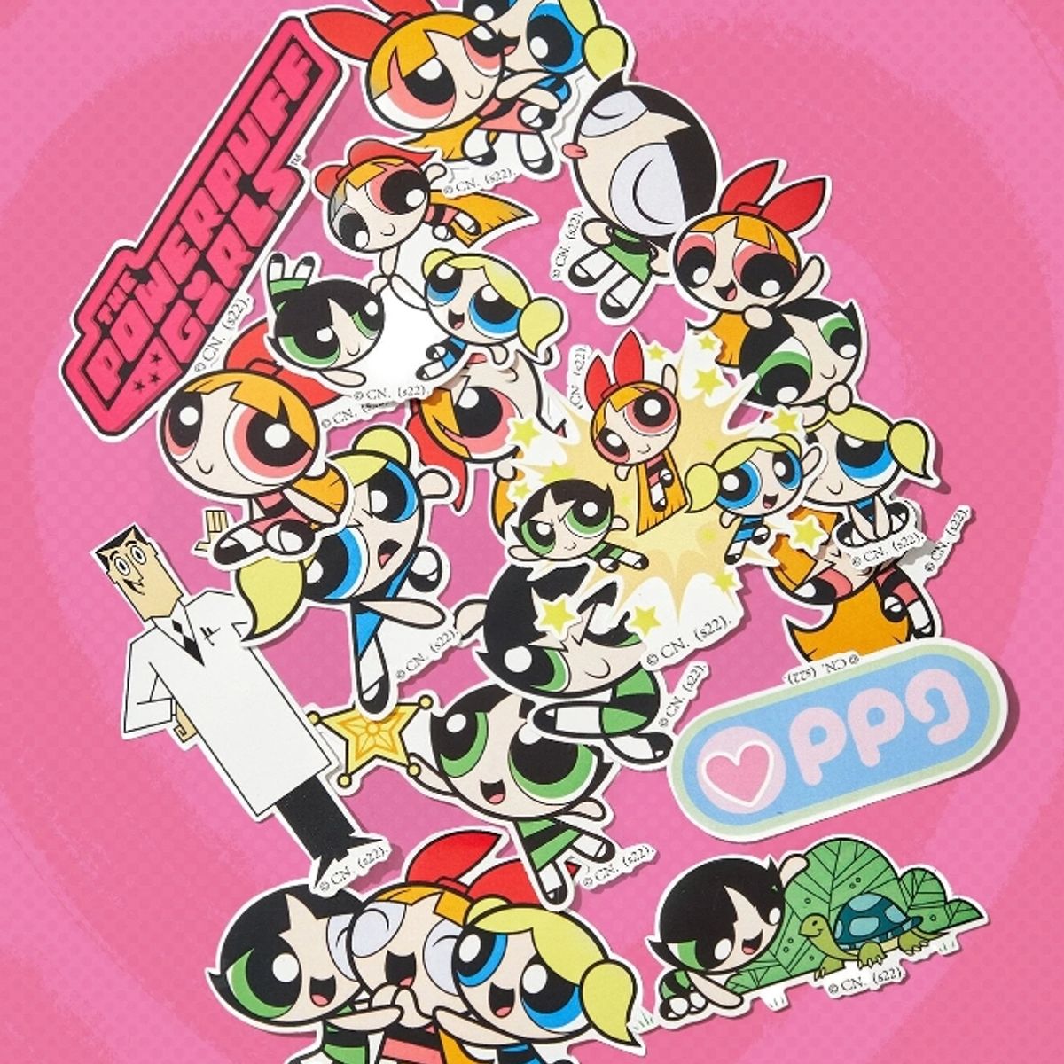 GENERICO - Stickers con patrón de dibujos animados superpoder 10 unidades al azar