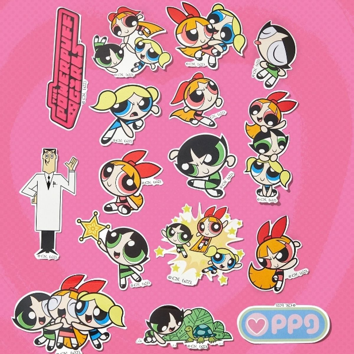 GENERICO - Stickers con patrón de dibujos animados superpoder 10 unidades al azar